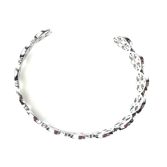 Offers Welcome!! Tory Burch Frozen Logo Cuff - Silver Plated - Picture 3 of 8